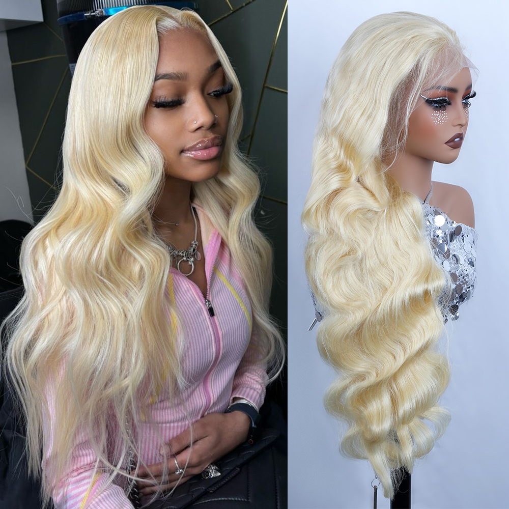 613 Blonde Body Wave Lace Front Wig - Peruka z ludzkich włosów, 30 40