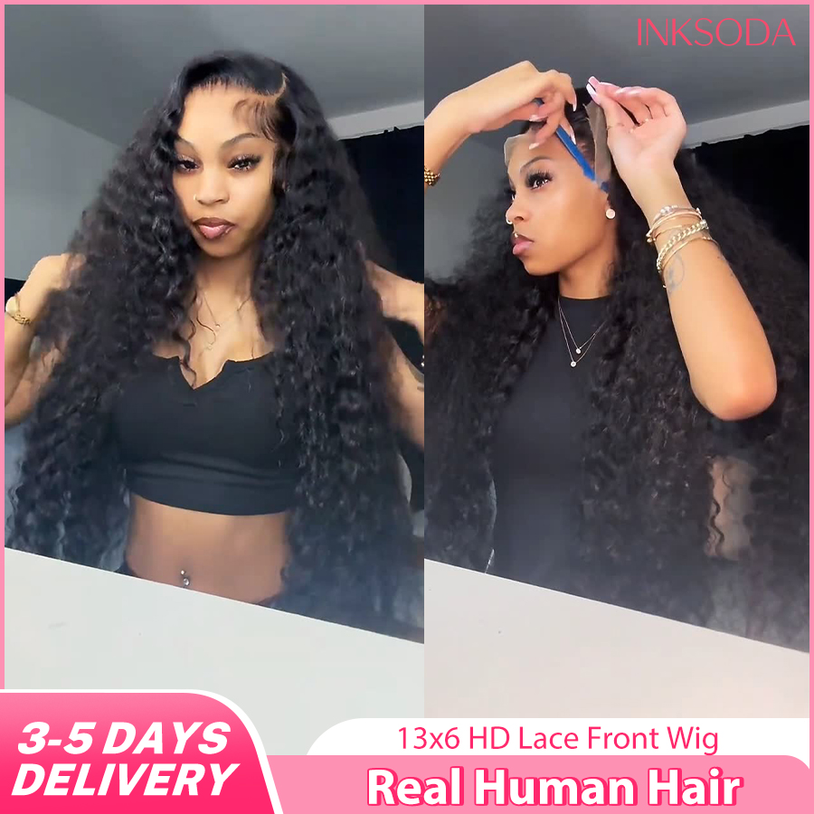 Lace Front Wigs - Peruki z ludzkich włosów Deep Wave,