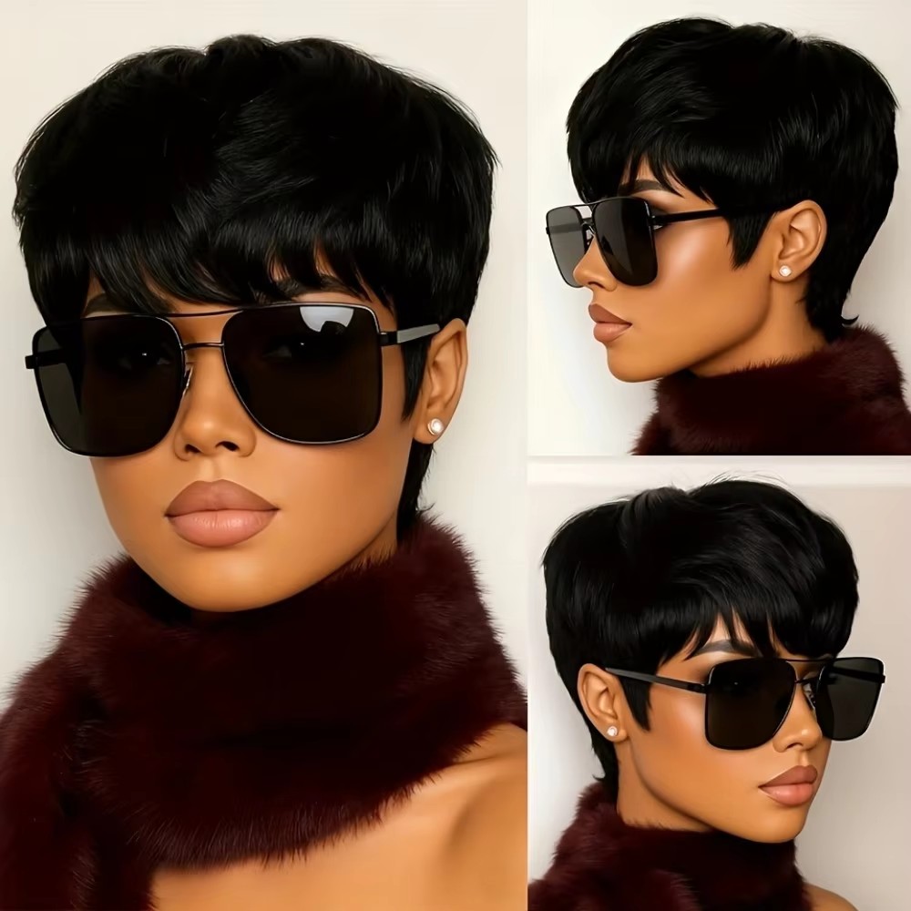 Peruka damska z krótkimi włosa – Short Pixie Cut Wig Human Hair Cheap recenzja i cena