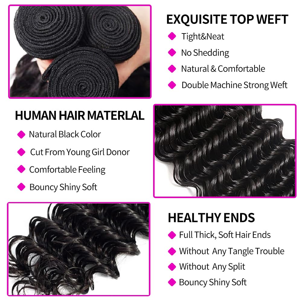 Włosy brazylijskie Deep Wave w – Deep Wave 3 Bundles With Closure recenzja i cena
