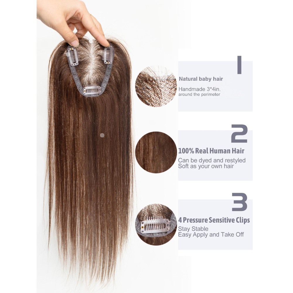 100% Ludzkie Włosy Toppers Brą – Seamless Clip In Hair Extensions Human Hair recenzja i cena