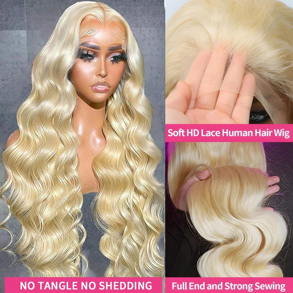 200% 250% gęstości, blond 613, – 613 Blonde Body Wave Lace Front Wig recenzja i cena