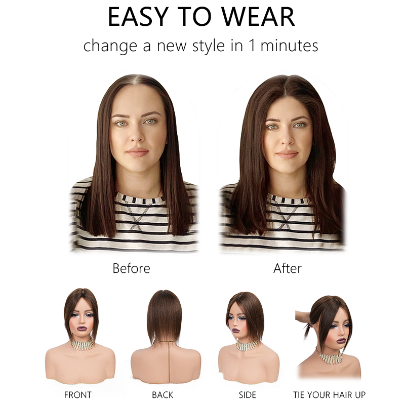10-calowy doczepiany top z wło – Seamless Clip In Hair Extensions Human Hair recenzja i cena